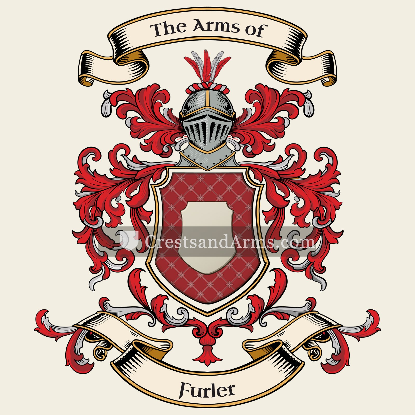The Furler coat of arms, drawn from the recorded blazon