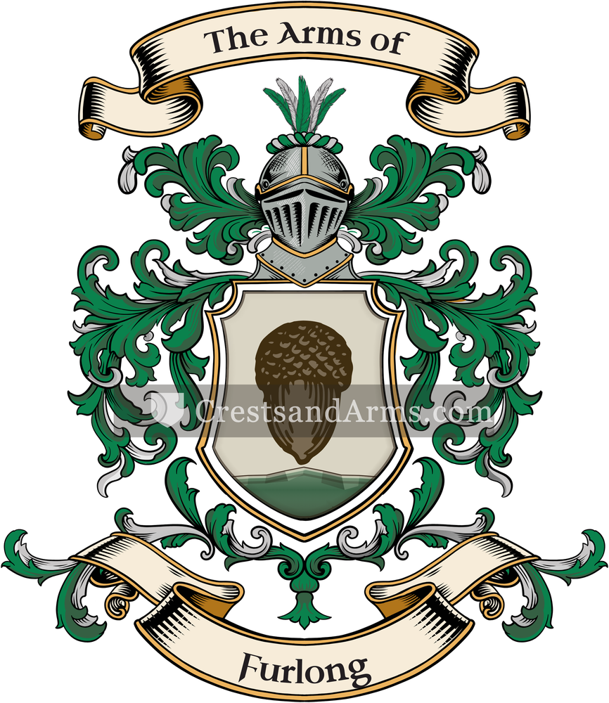 The Furlong coat of arms, drawn from the recorded blazon