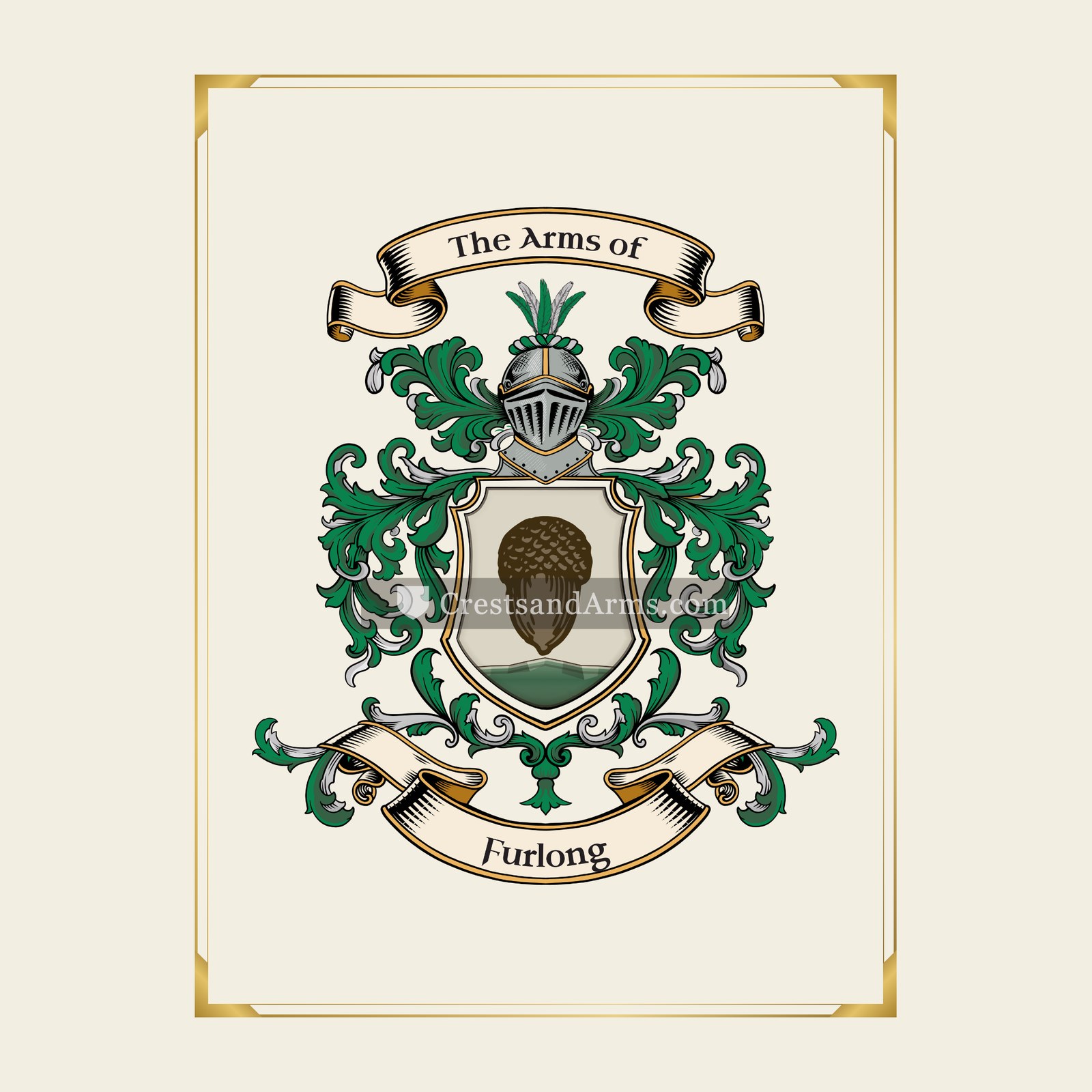 With gold border