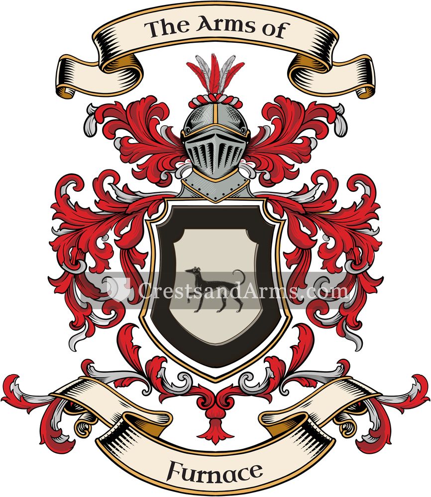The Furnace coat of arms, drawn from the recorded blazon