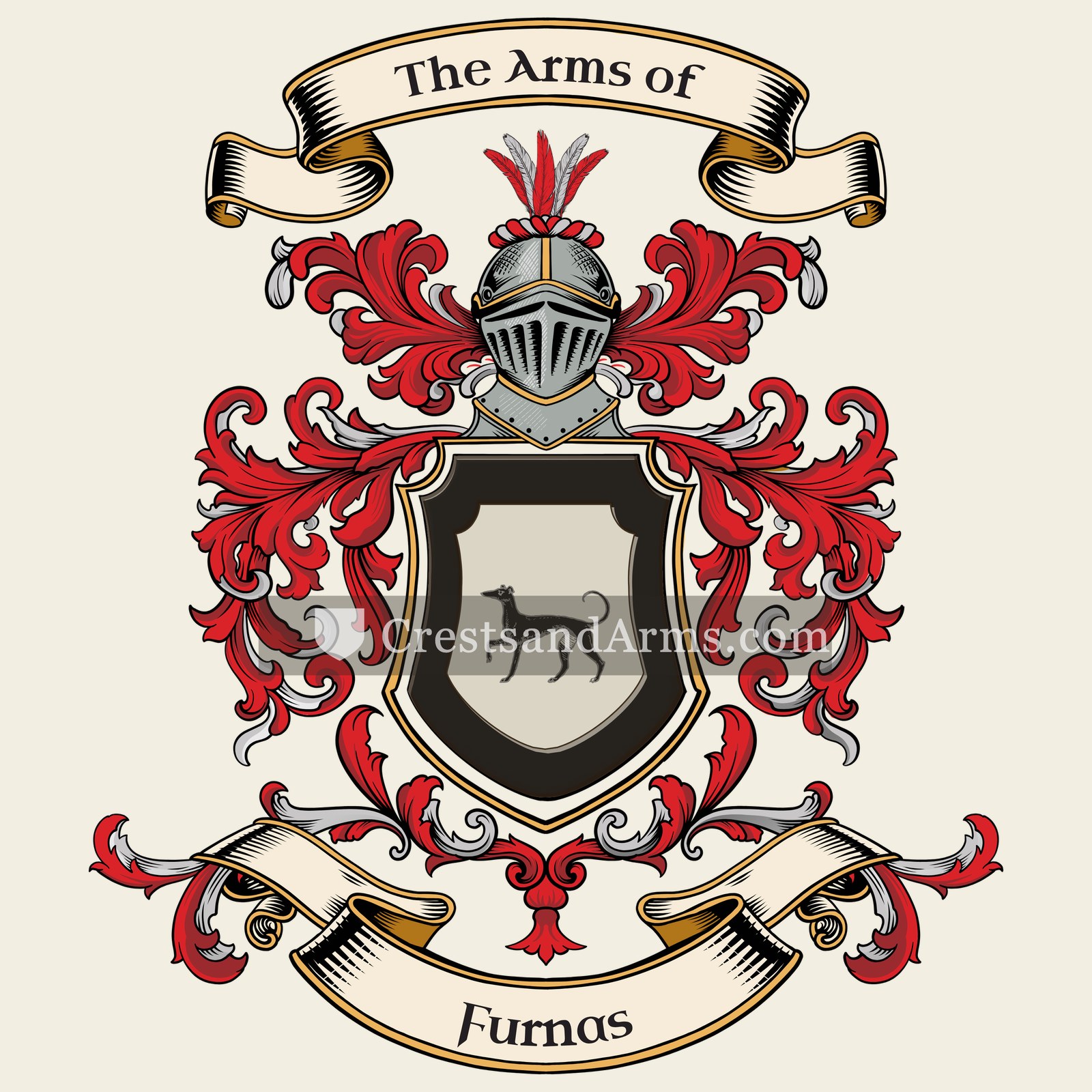 The Furnas coat of arms, drawn from the recorded blazon