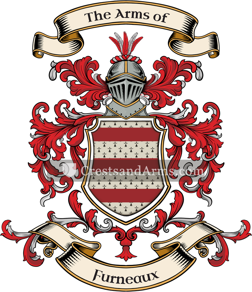 The Furneaux coat of arms, drawn from the recorded blazon
