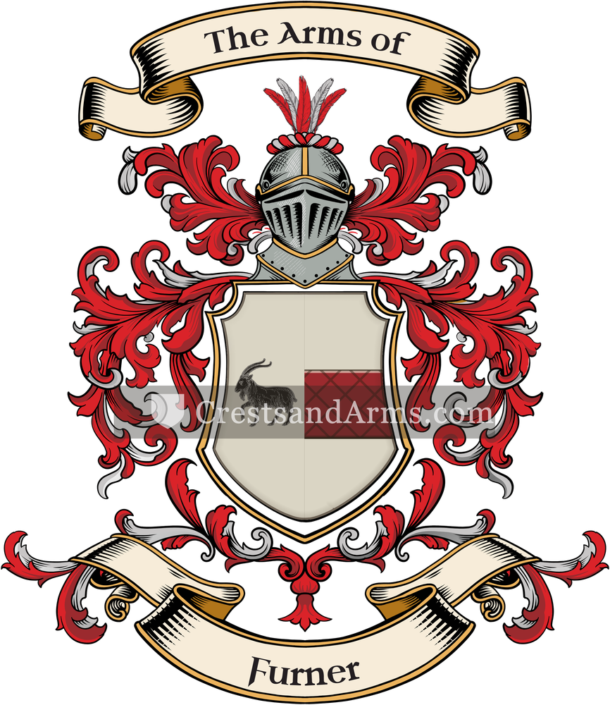 The Furner coat of arms, drawn from the recorded blazon