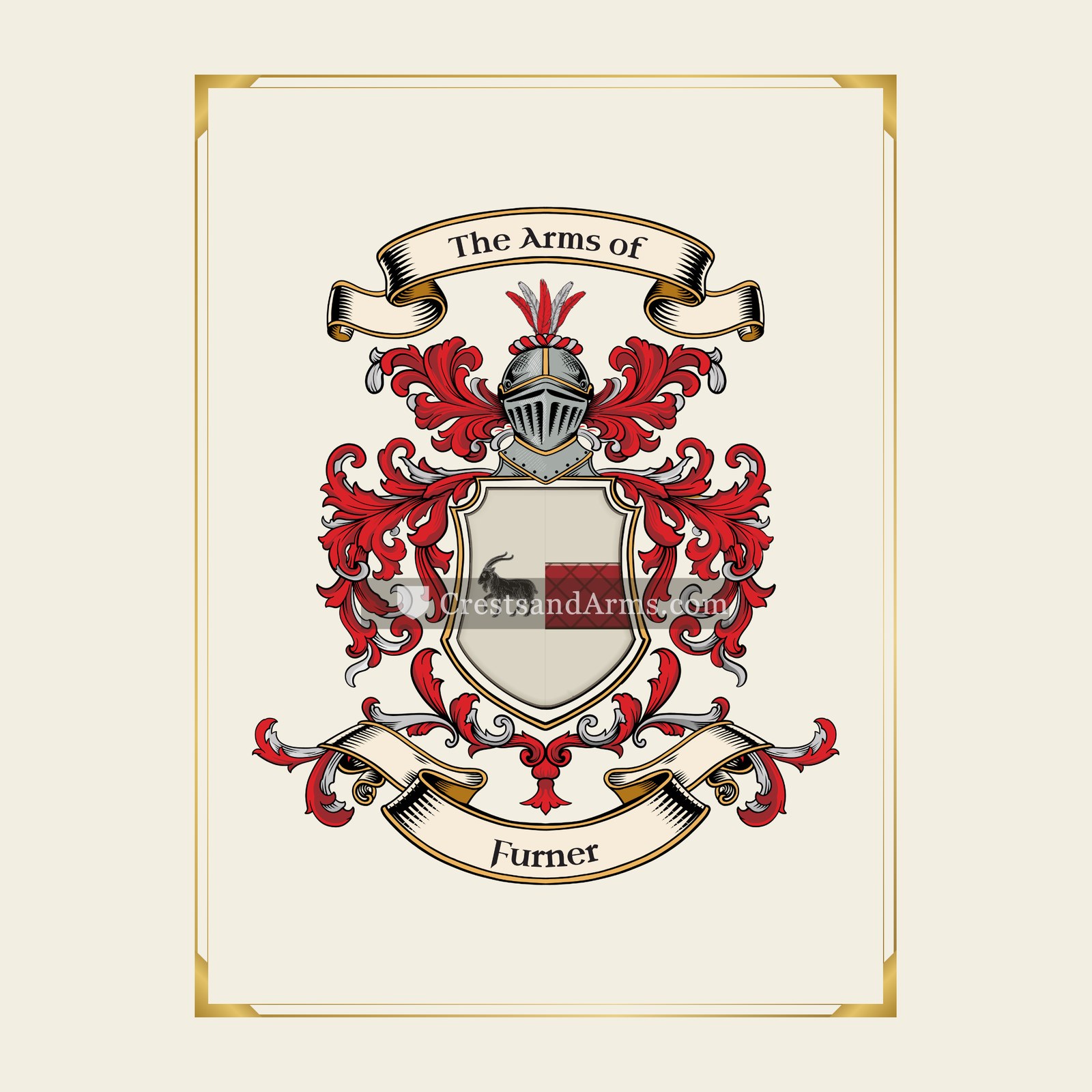 With gold border