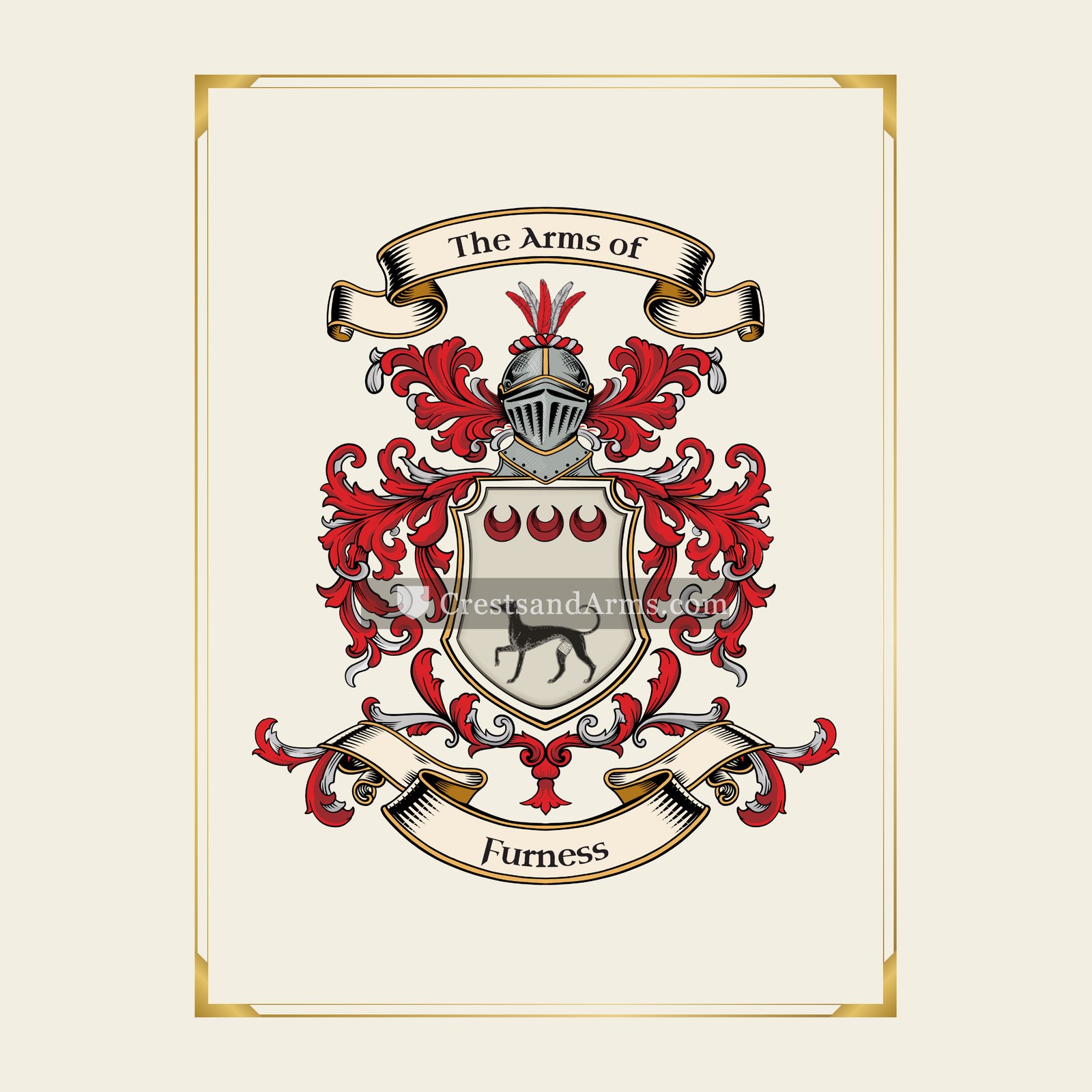 With gold border