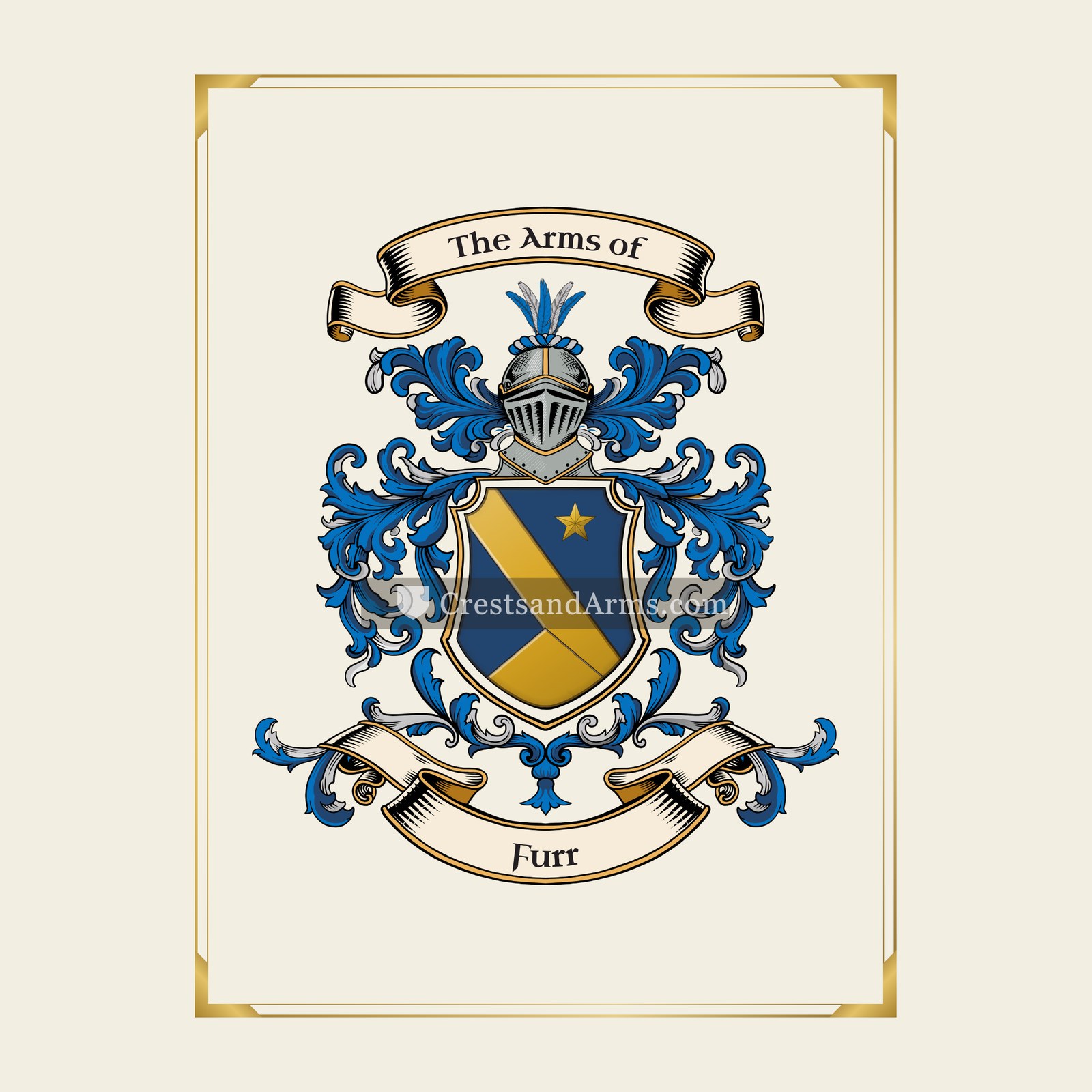 With gold border