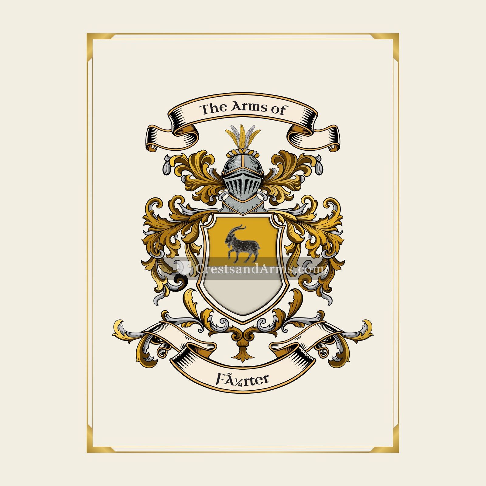 With gold border