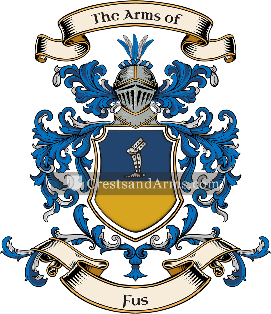 The Fus coat of arms, drawn from the recorded blazon