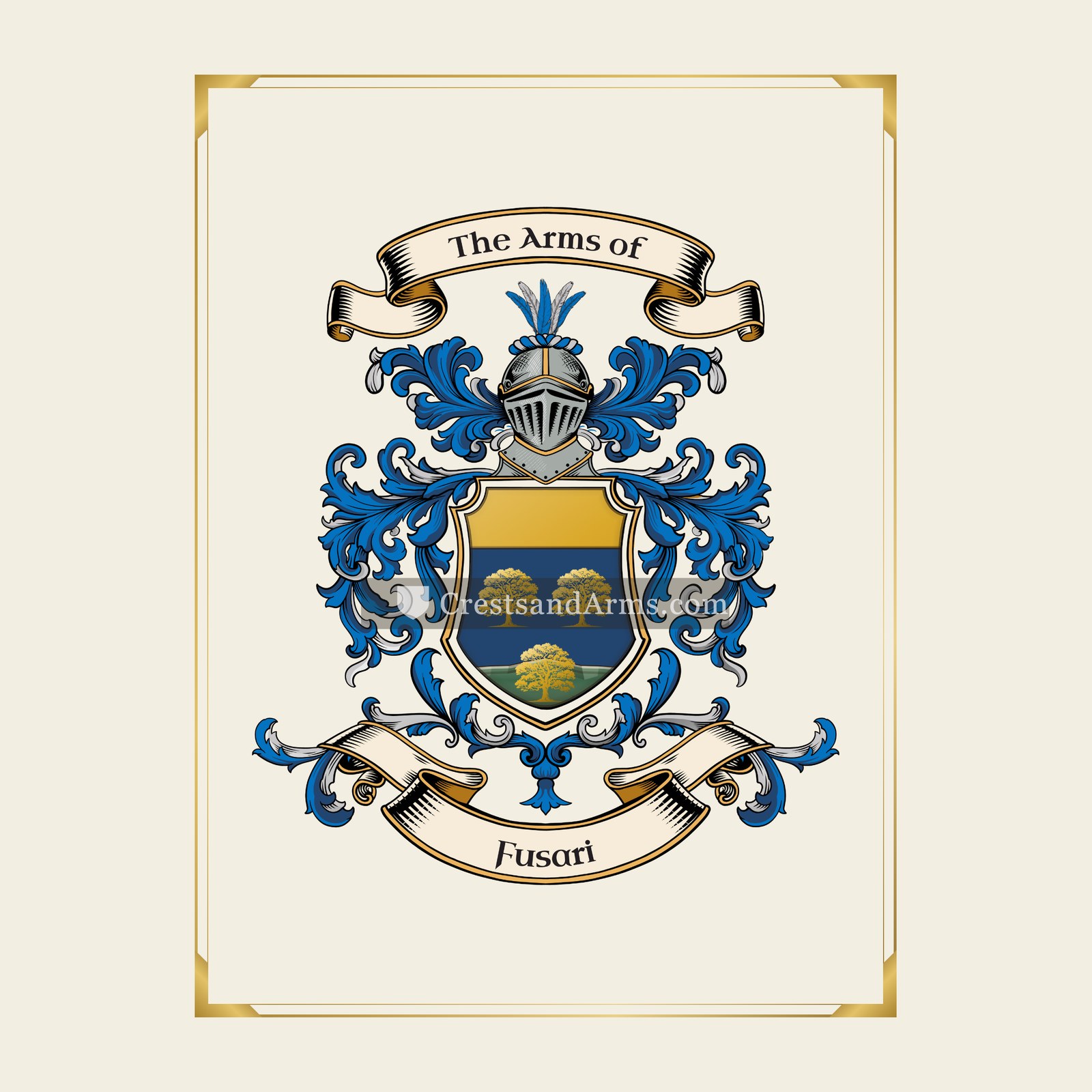 With gold border