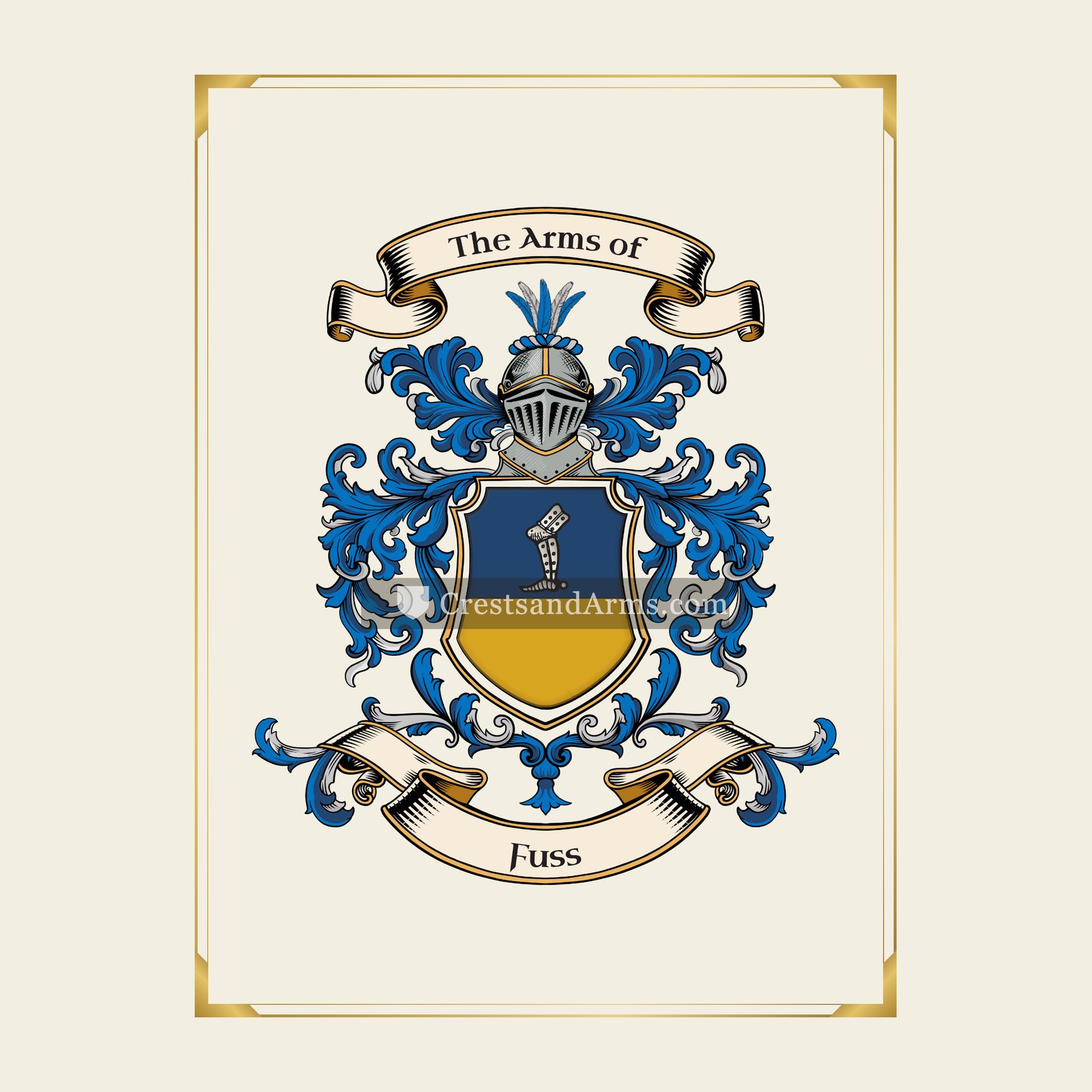 With gold border