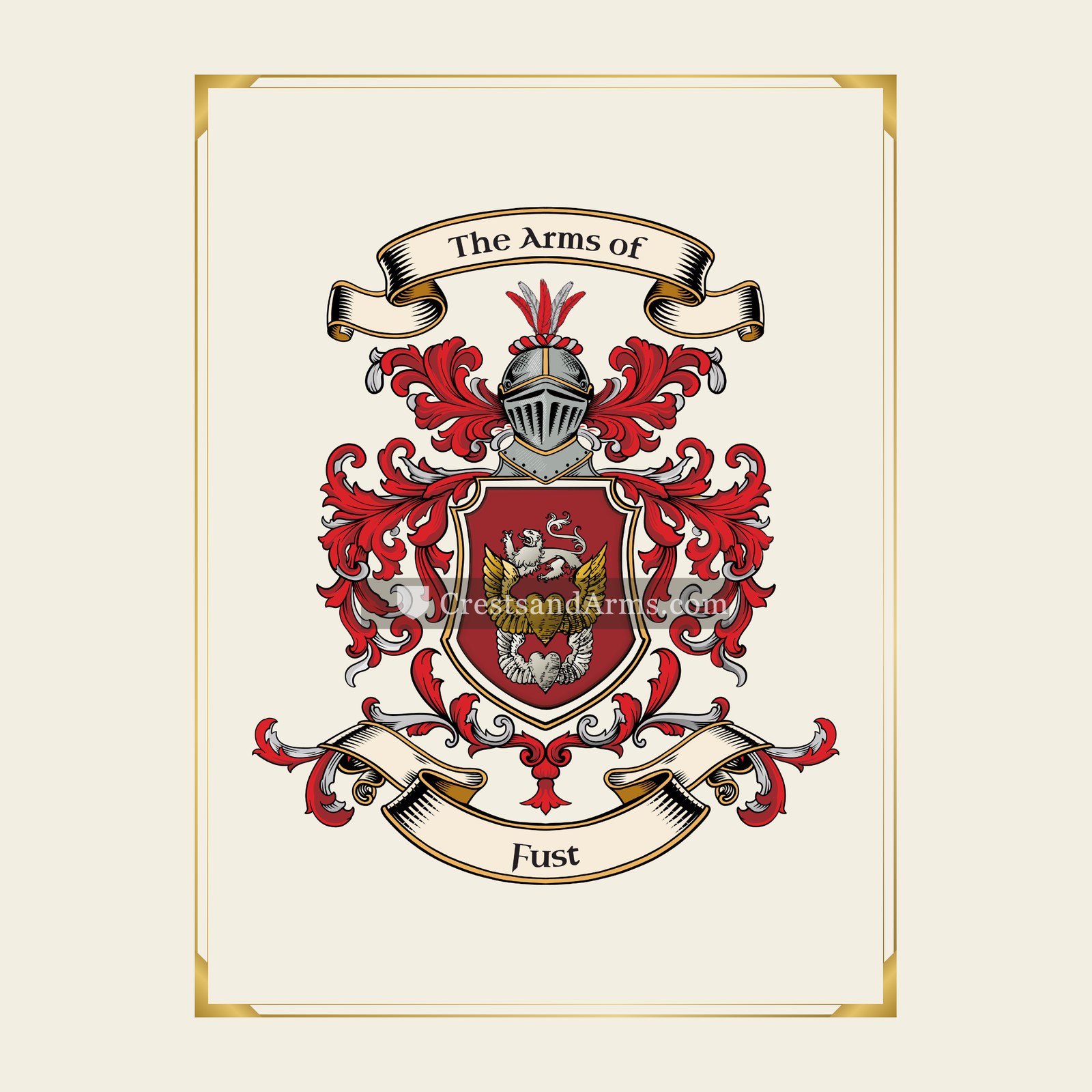 With gold border
