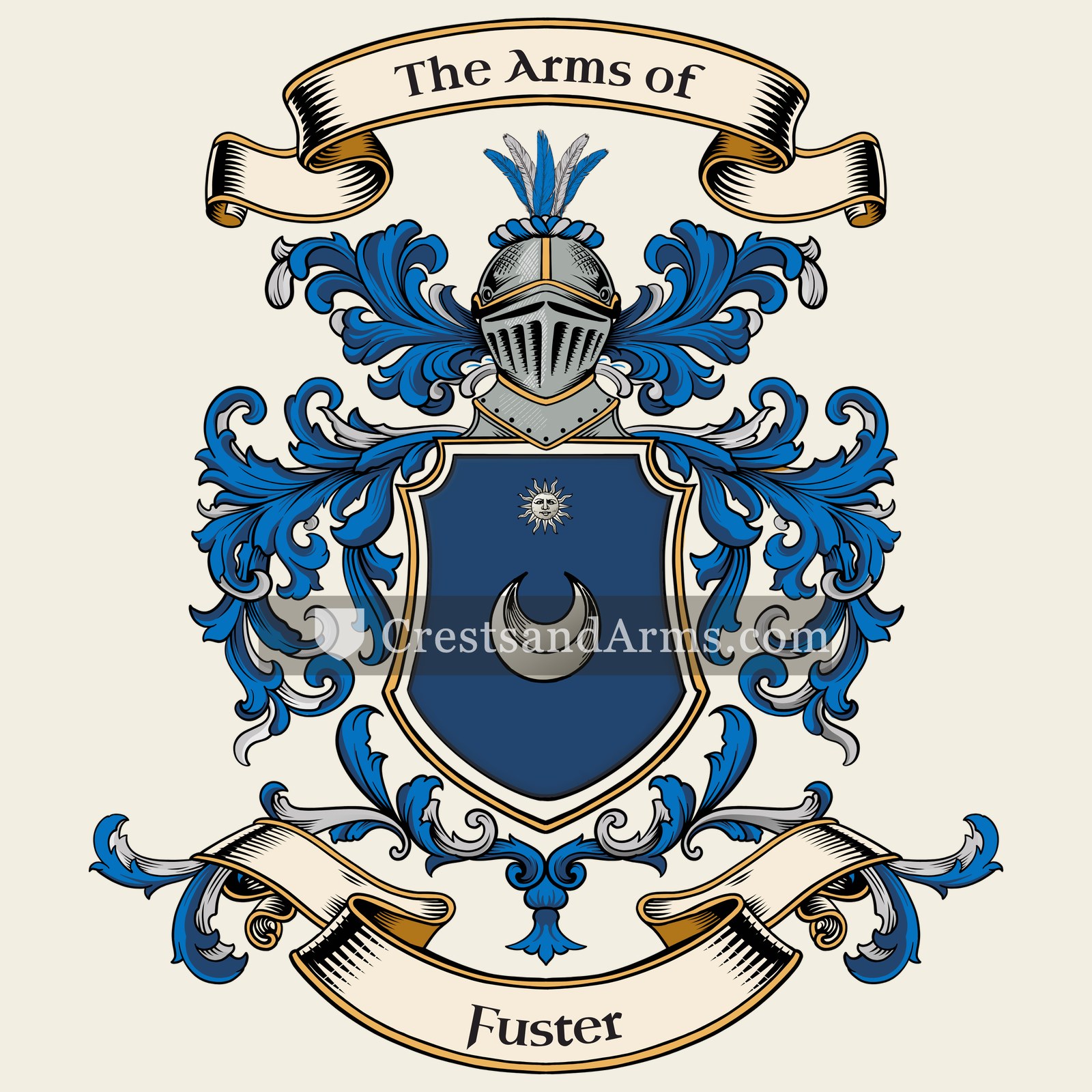 The Fuster coat of arms, drawn from the recorded blazon