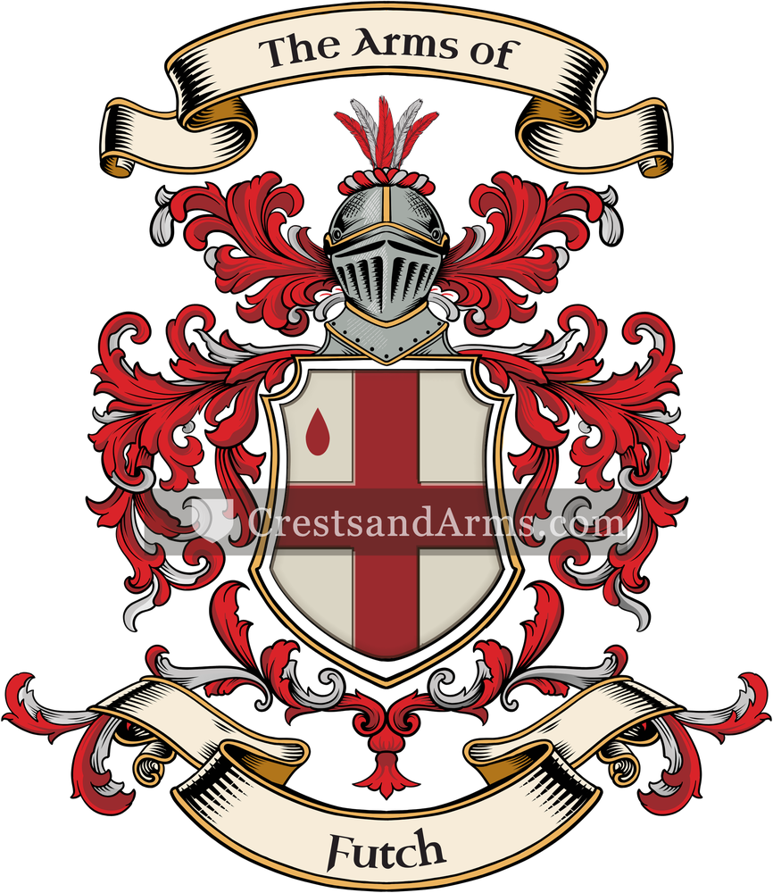The Futch coat of arms, drawn from the recorded blazon