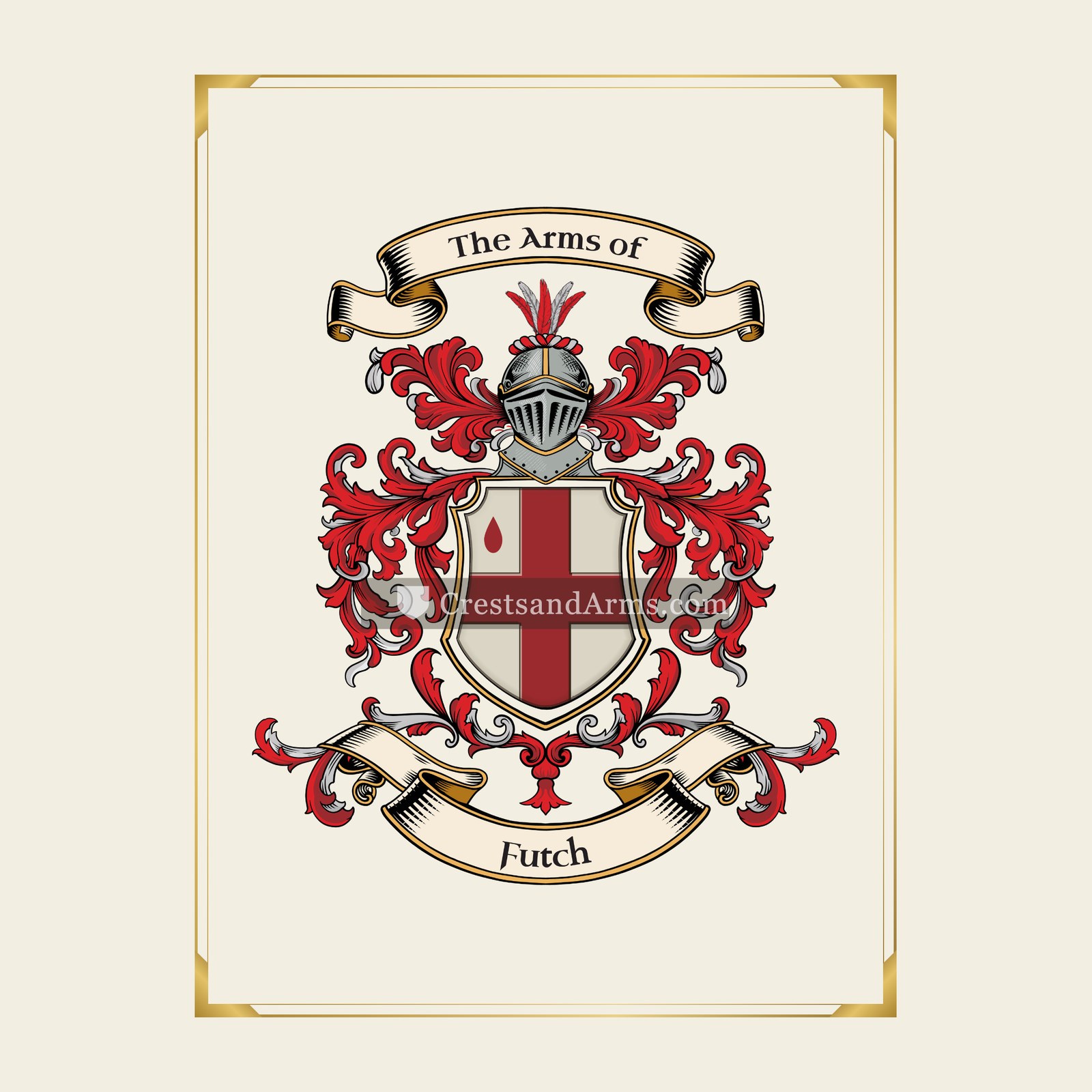 With gold border