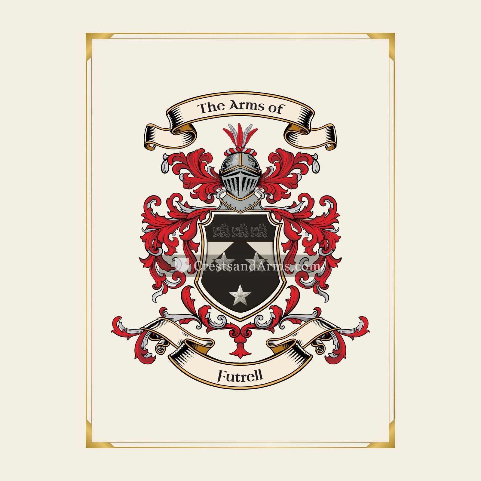 With gold border