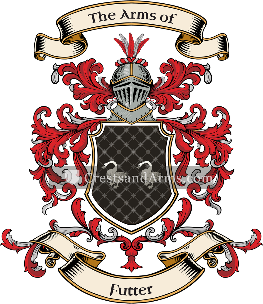 The Futter coat of arms, drawn from the recorded blazon