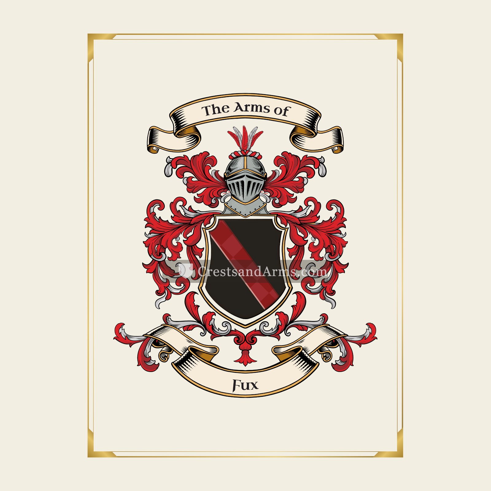 With gold border