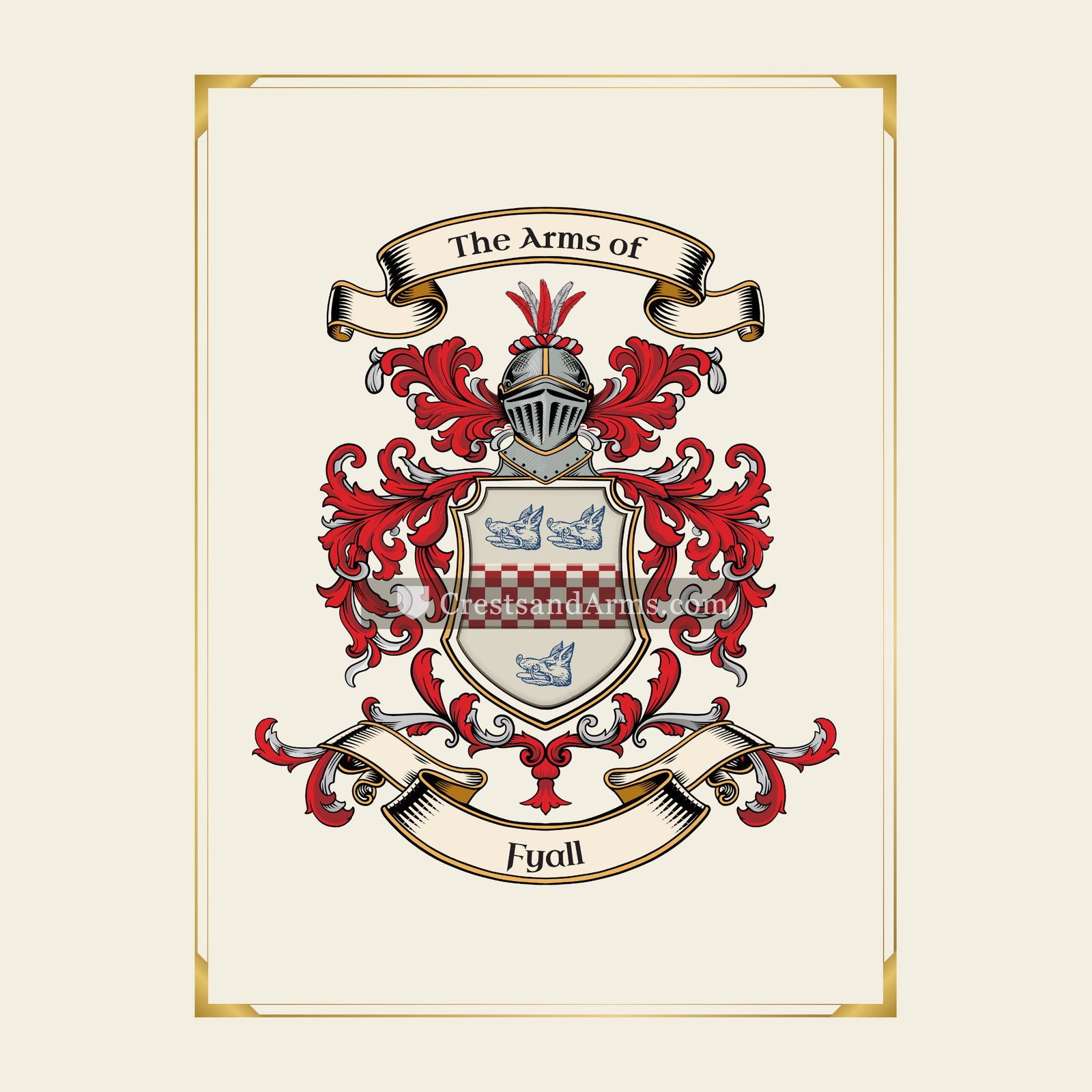 With gold border