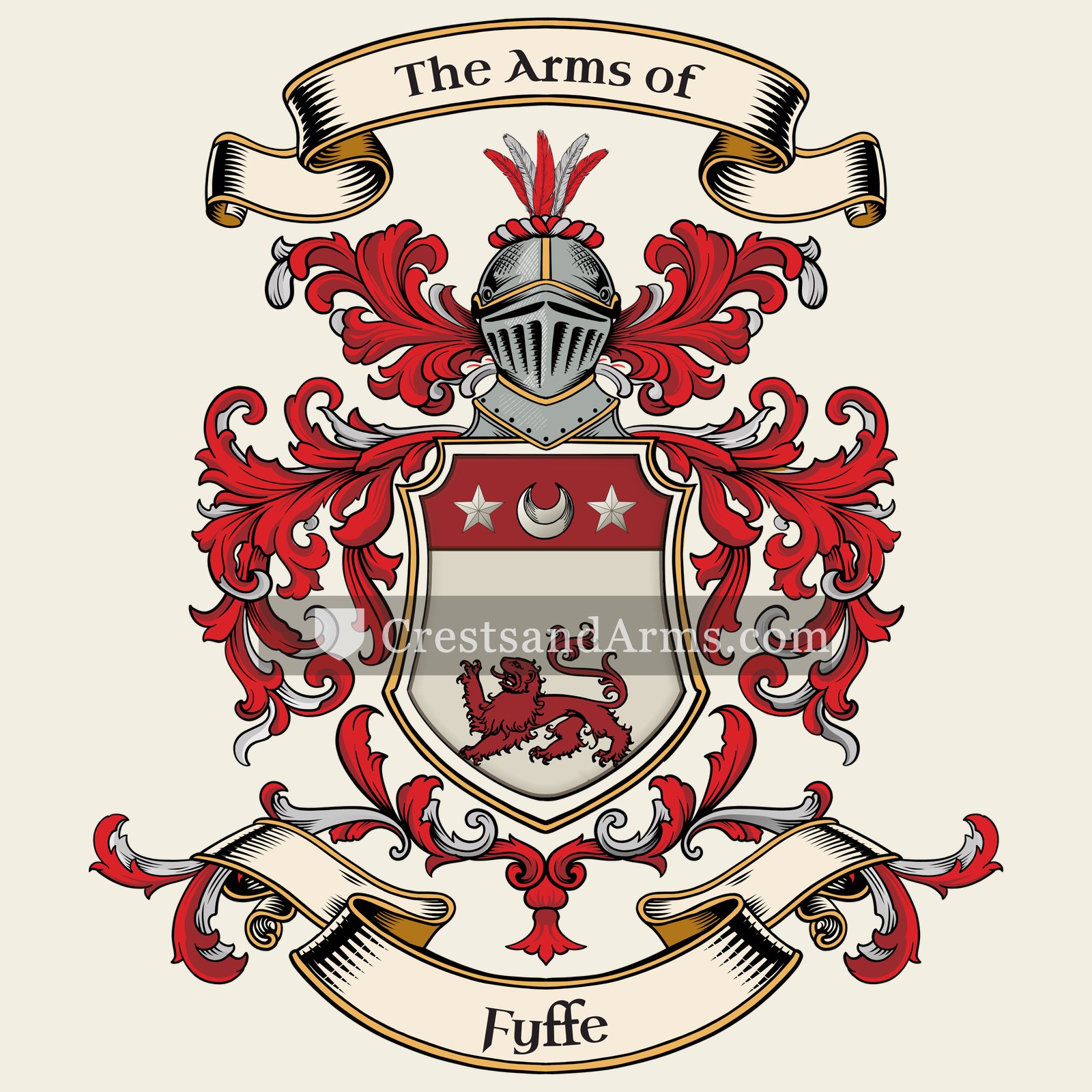 The Fyffe coat of arms, drawn from the recorded blazon