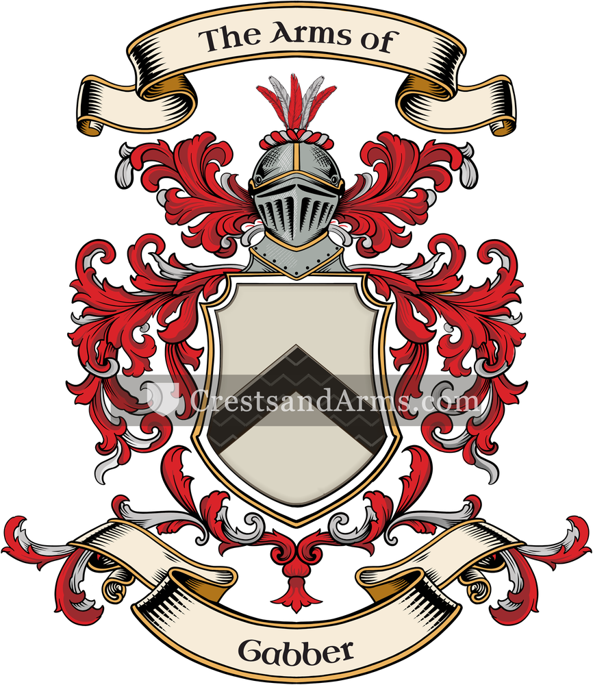 The Gabber coat of arms, drawn from the recorded blazon