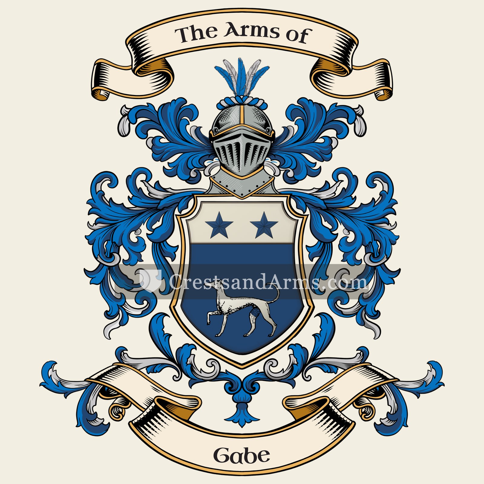 The Gabe coat of arms, drawn from the recorded blazon