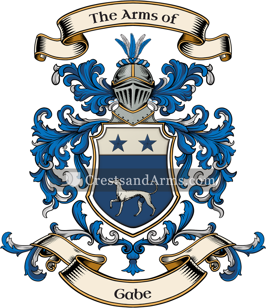 The Gabe coat of arms, drawn from the recorded blazon