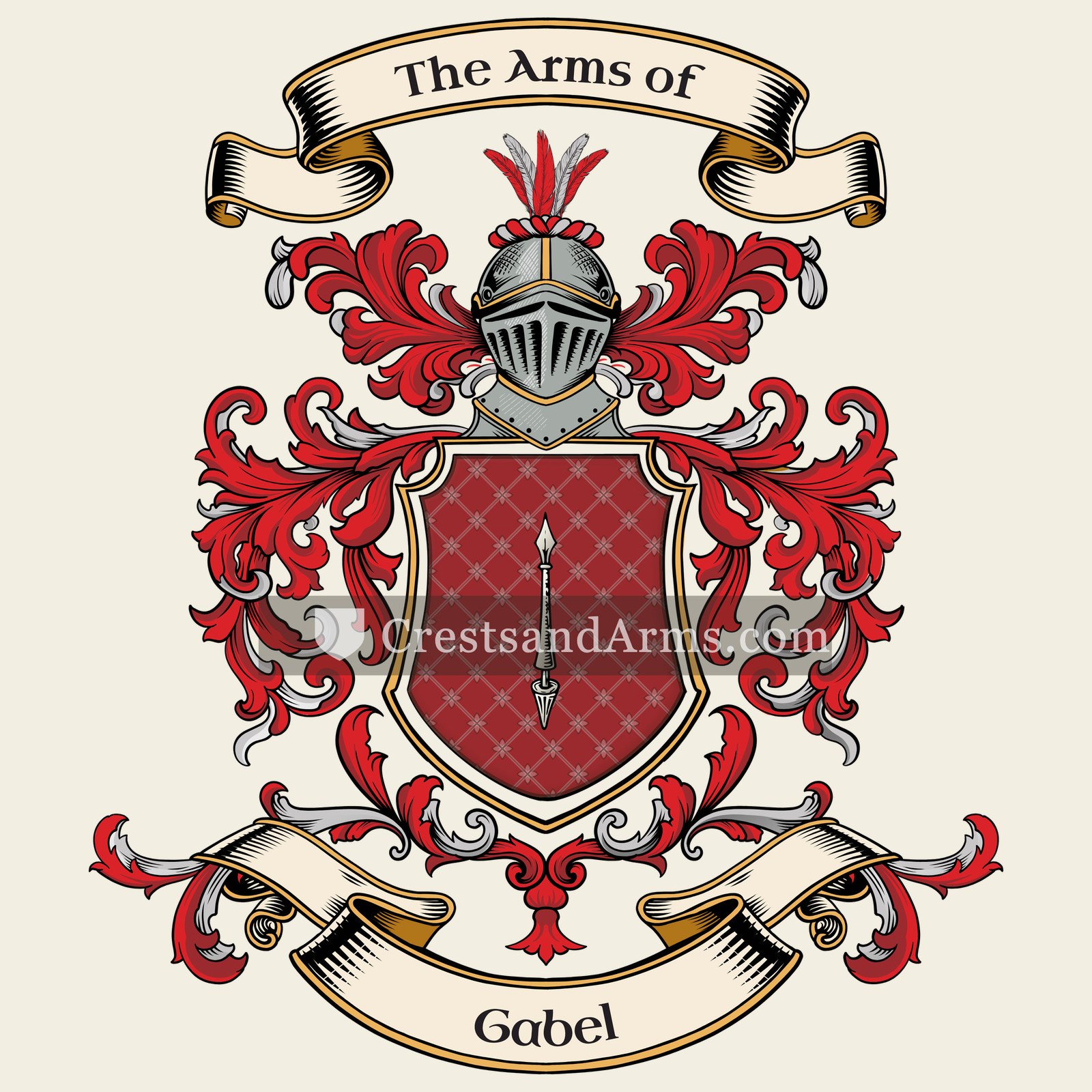 The Gabel coat of arms, drawn from the recorded blazon