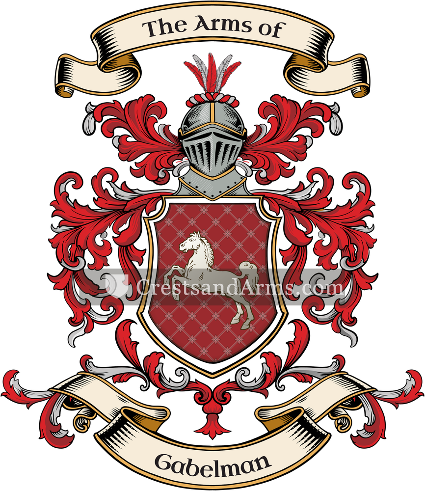 The Gabelman coat of arms, drawn from the recorded blazon