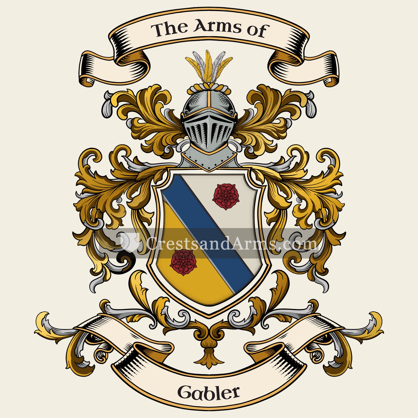 The Gabler coat of arms, drawn from the recorded blazon
