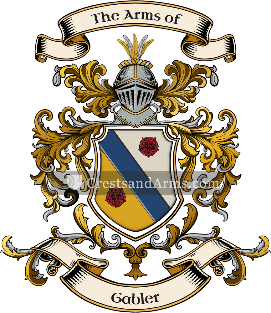 The Gabler coat of arms, drawn from the recorded blazon