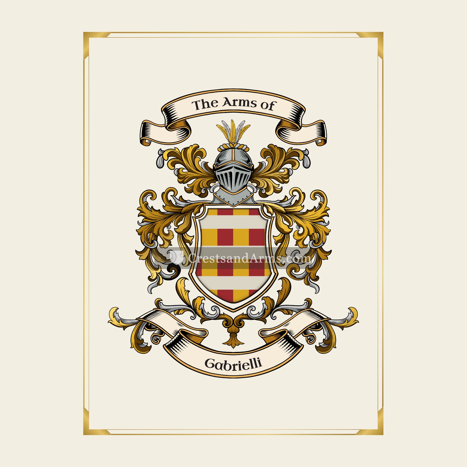 With gold border