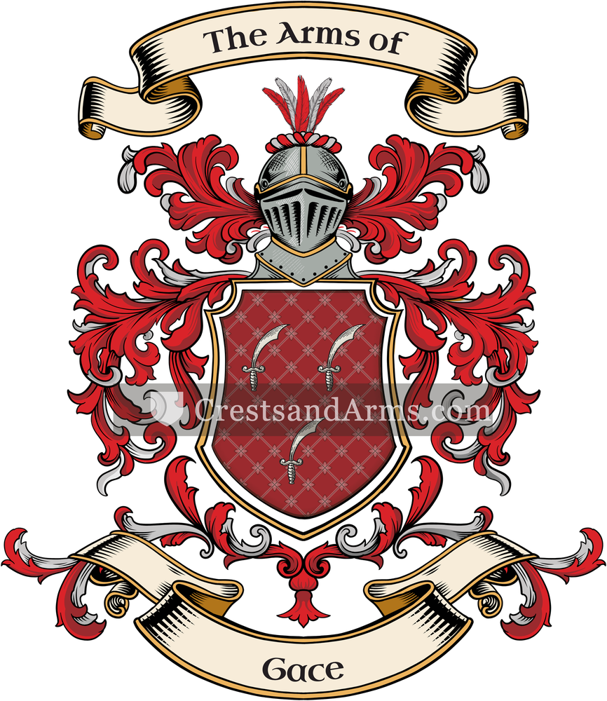The Gace coat of arms, drawn from the recorded blazon