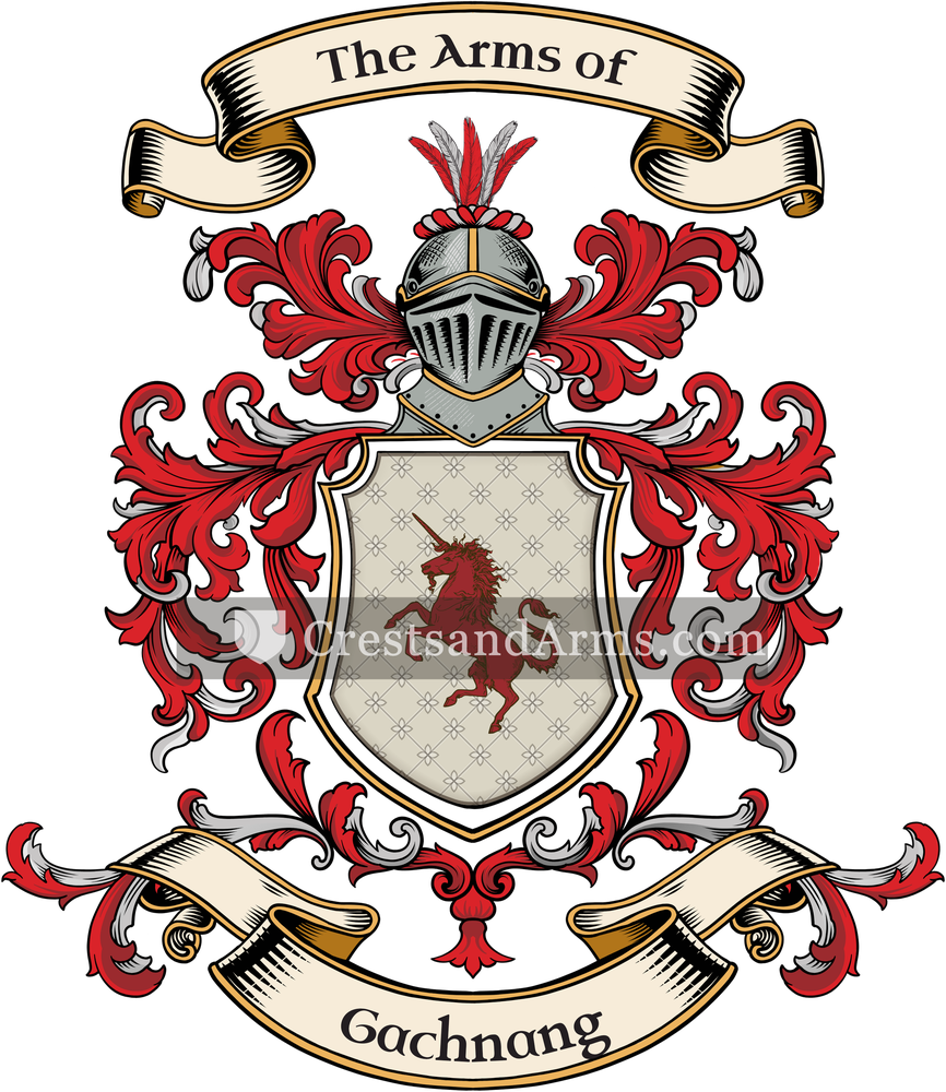The Gachnang coat of arms, drawn from the recorded blazon