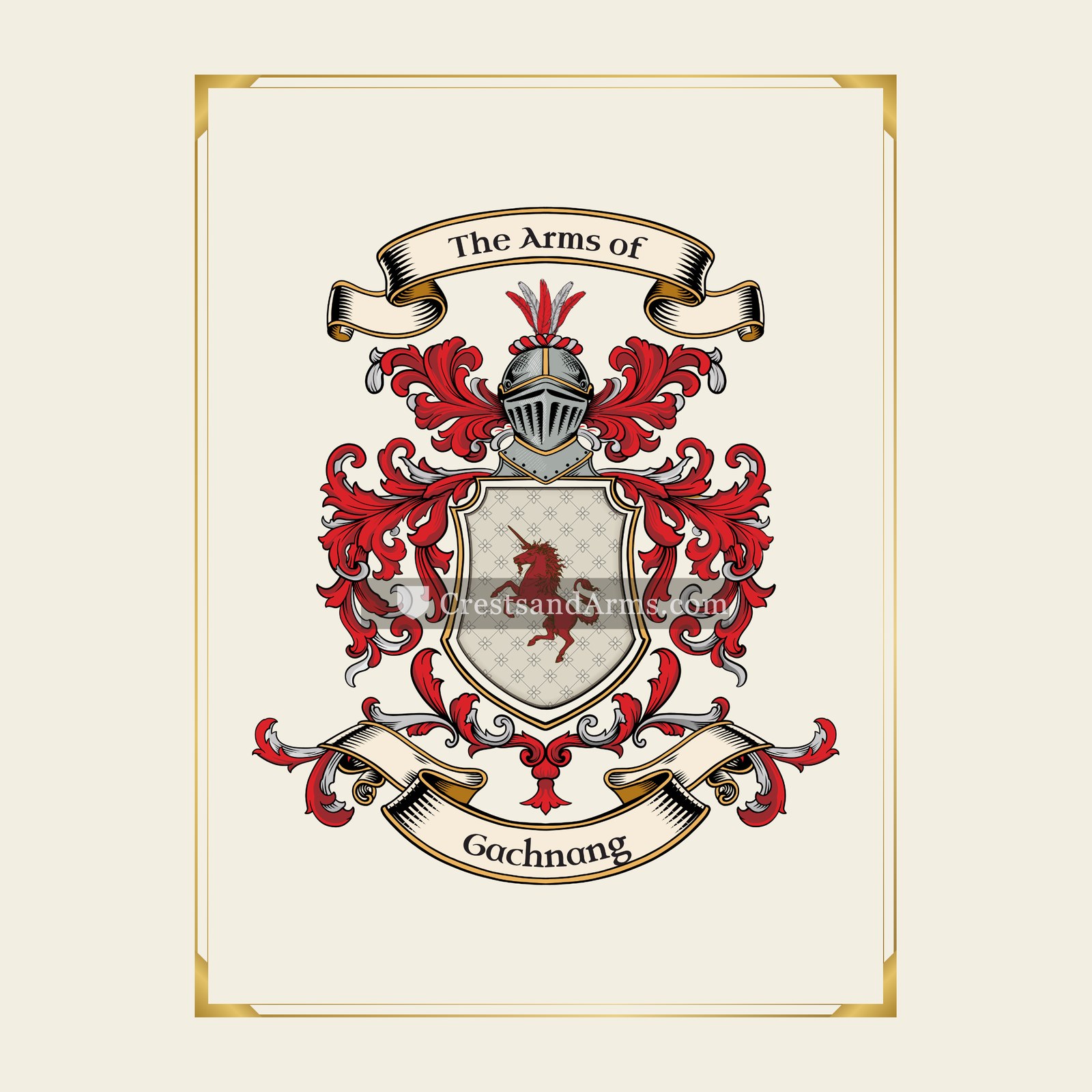 With gold border
