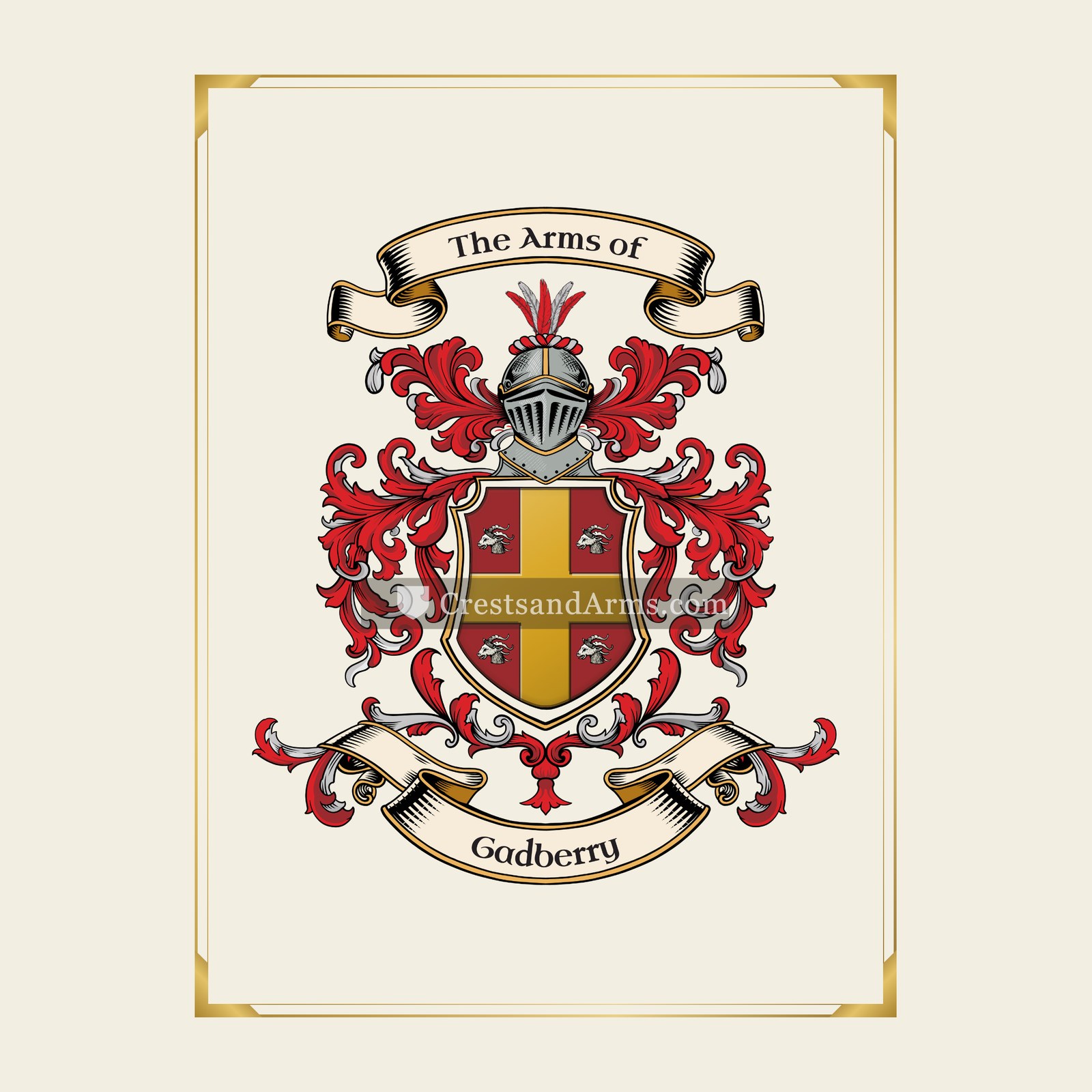 With gold border