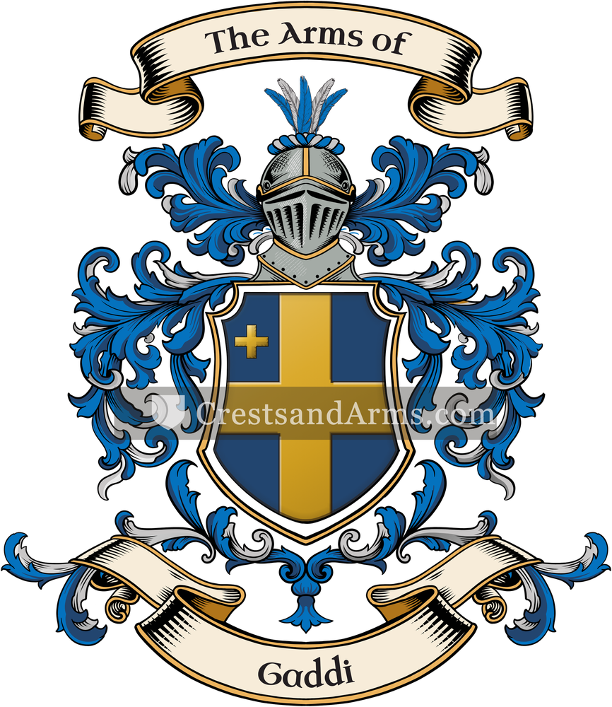 The Gaddi coat of arms, drawn from the recorded blazon