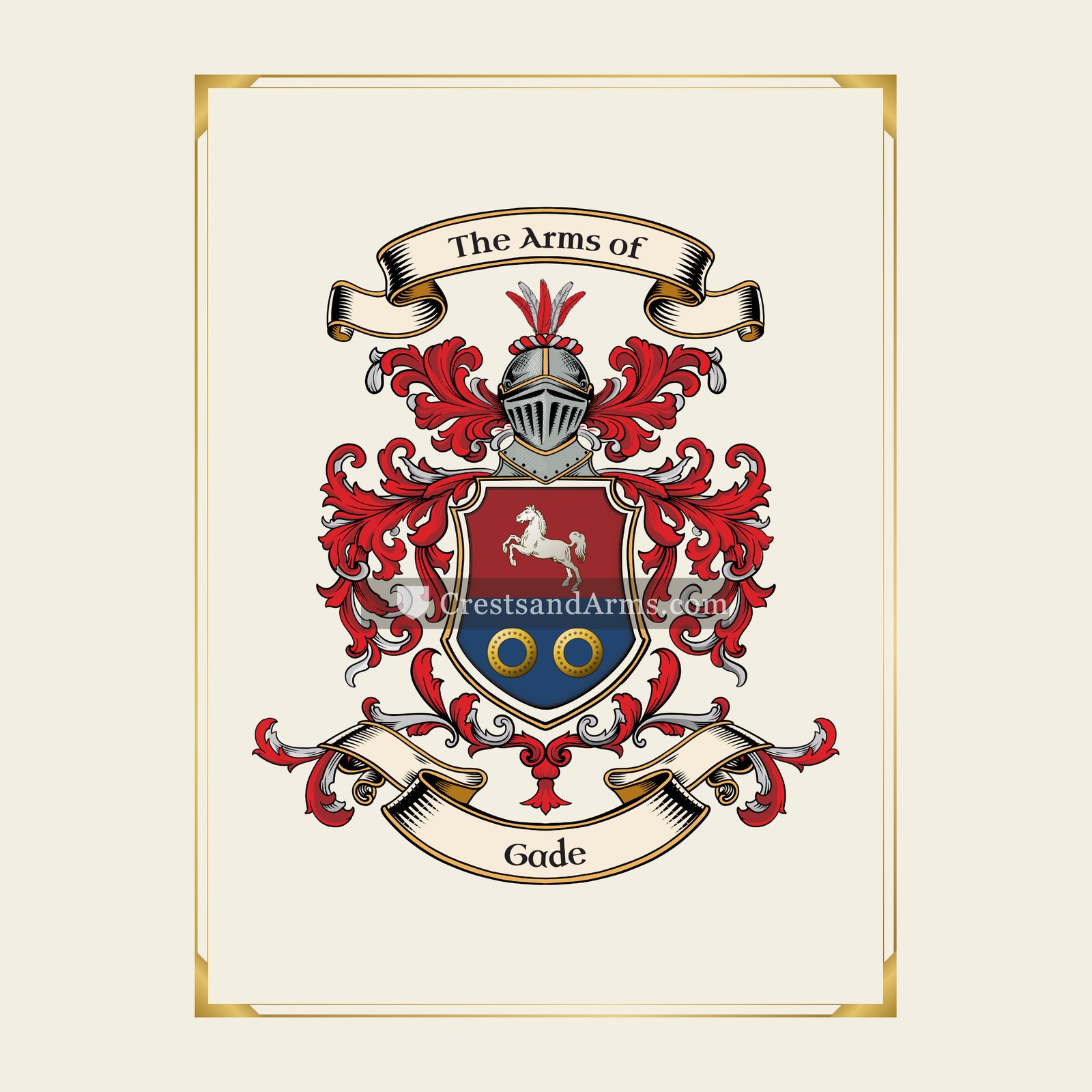 With gold border