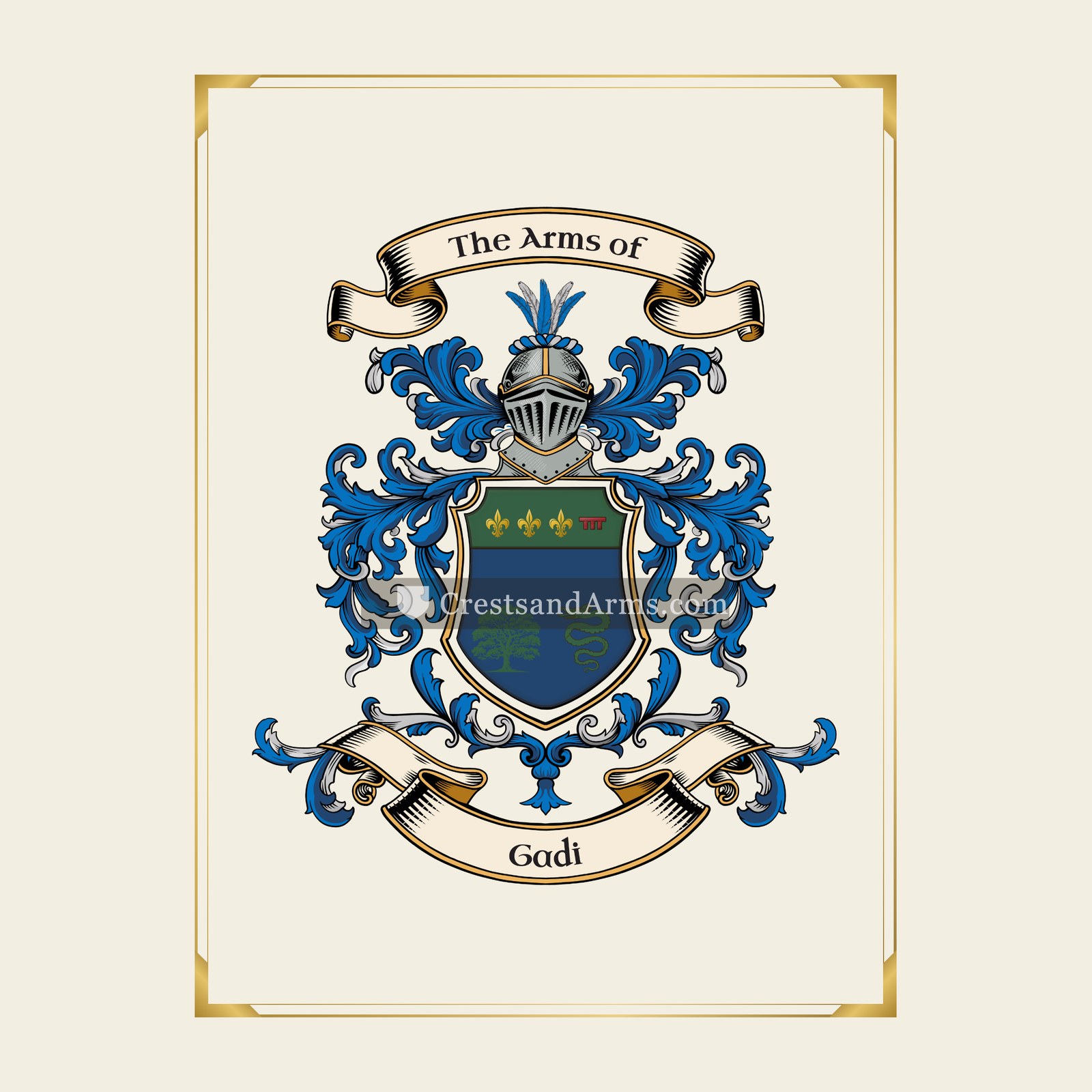 With gold border