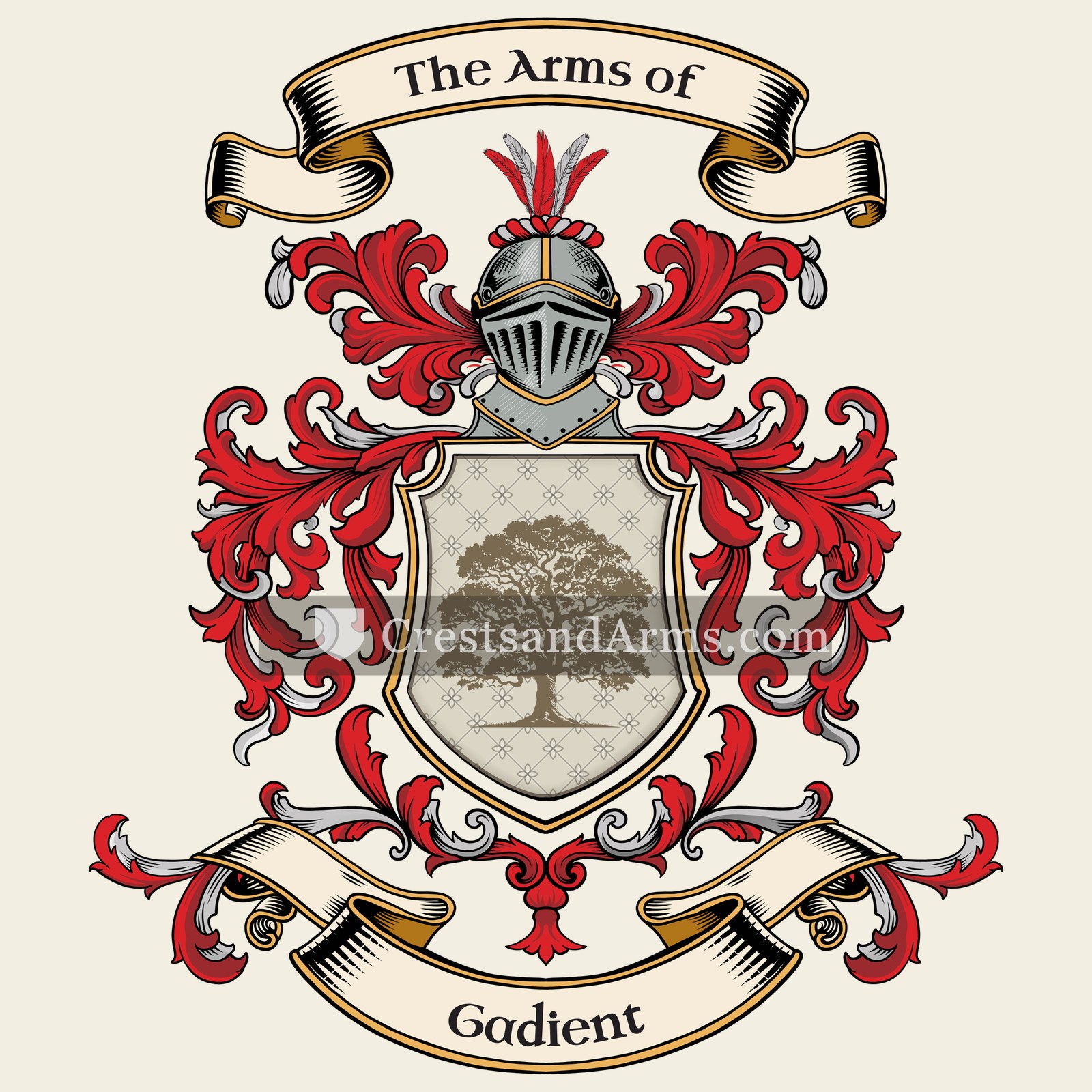 The Gadient coat of arms, drawn from the recorded blazon