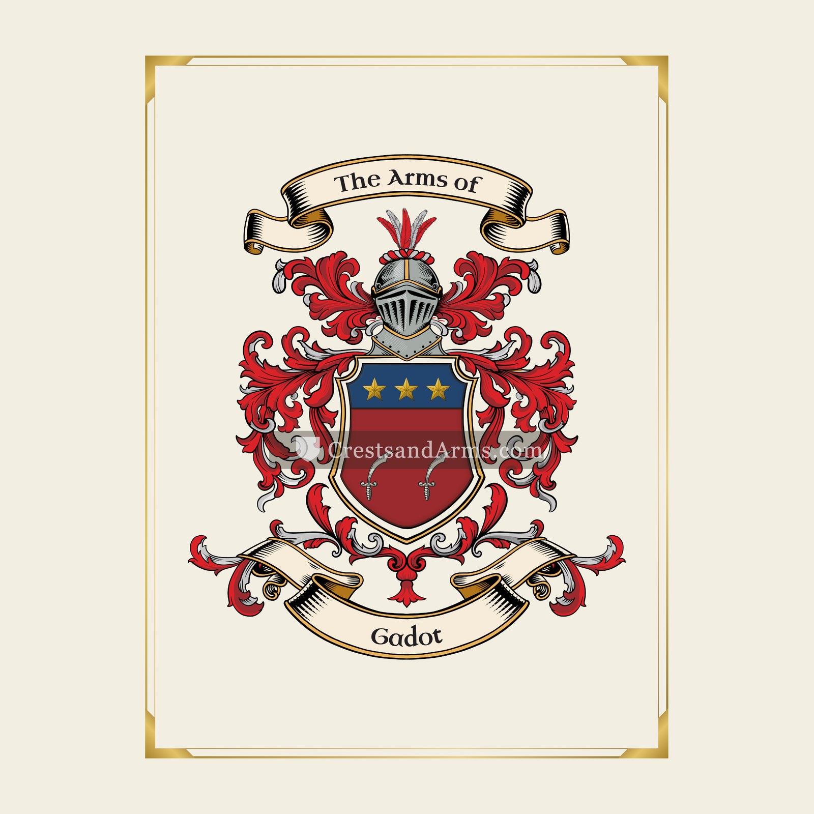 With gold border