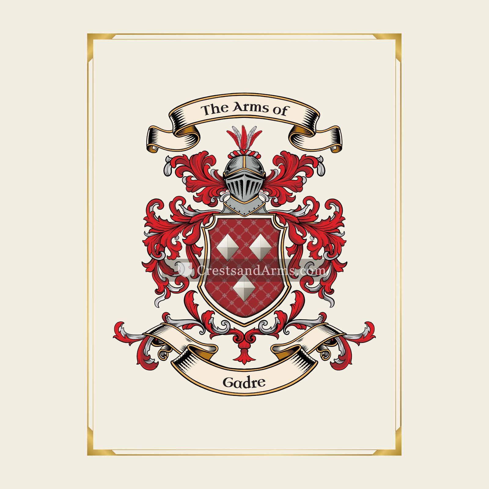 With gold border