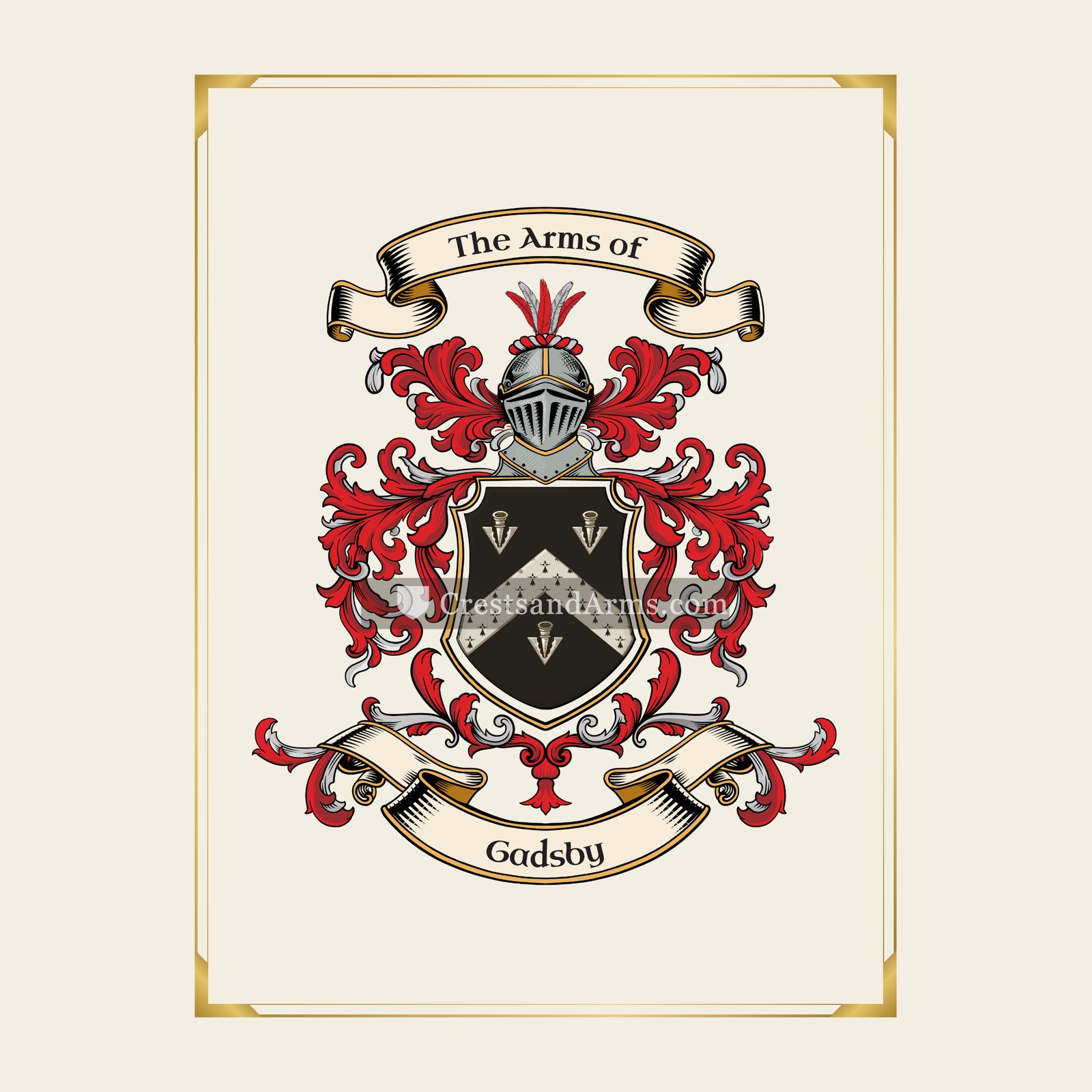 With gold border