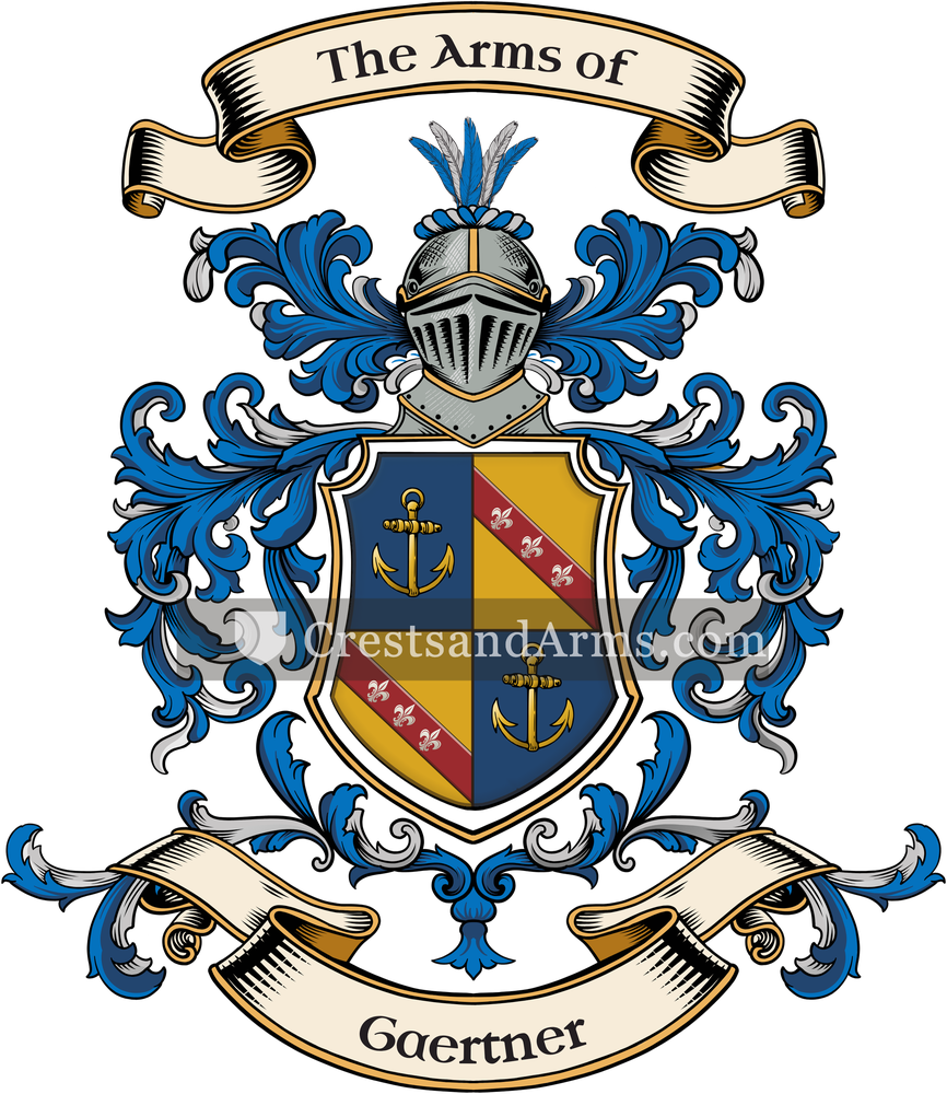 The Gaertner coat of arms, drawn from the recorded blazon