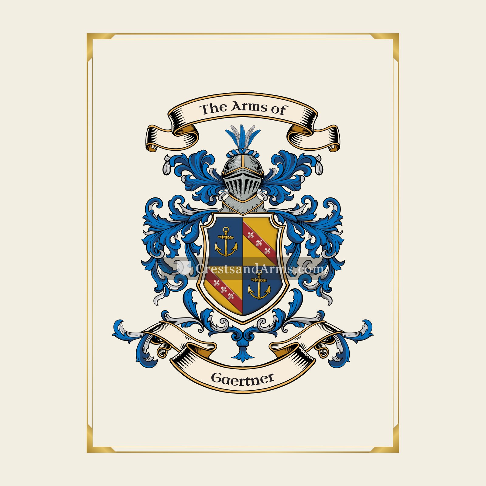With gold border