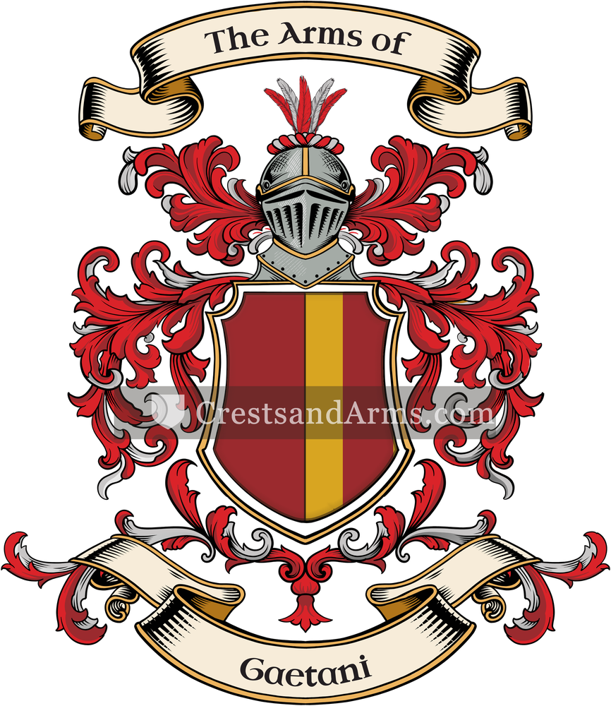 The Gaetani coat of arms, drawn from the recorded blazon