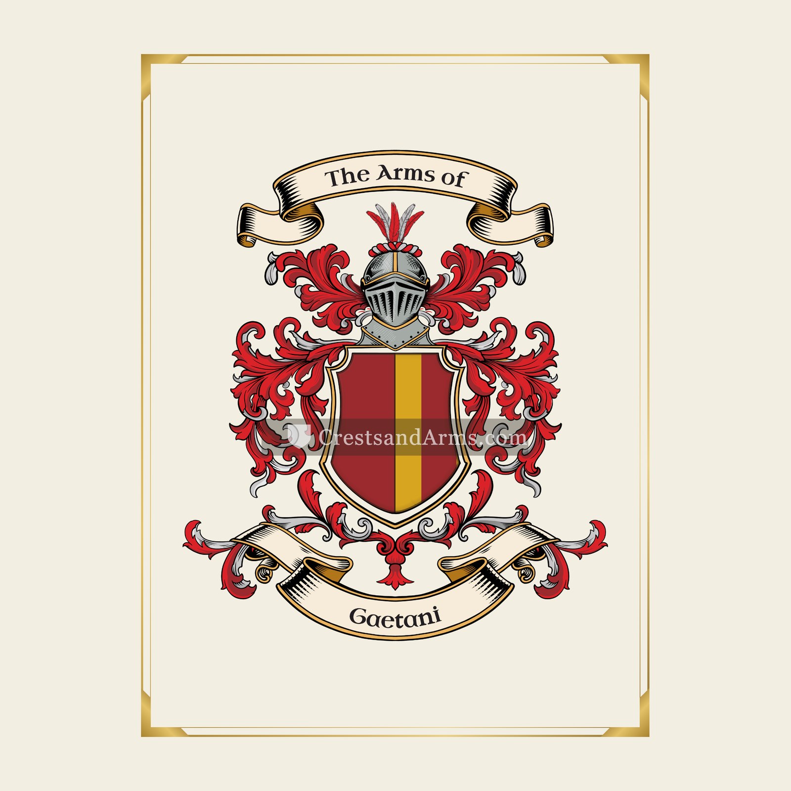 With gold border