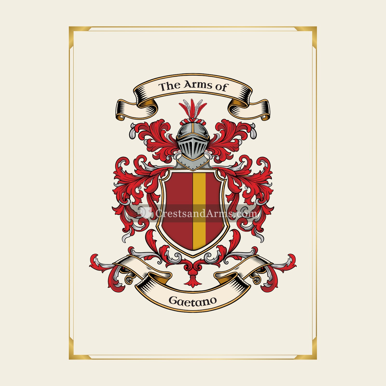 With gold border