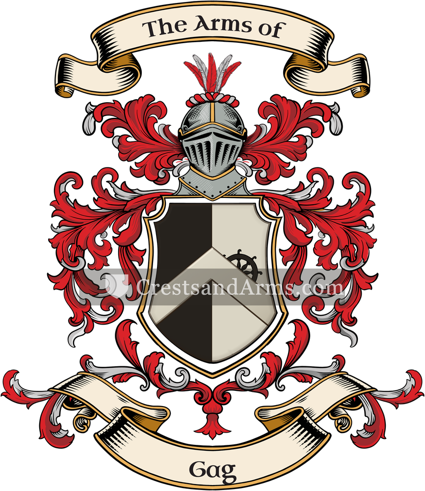 The Gag coat of arms, drawn from the recorded blazon