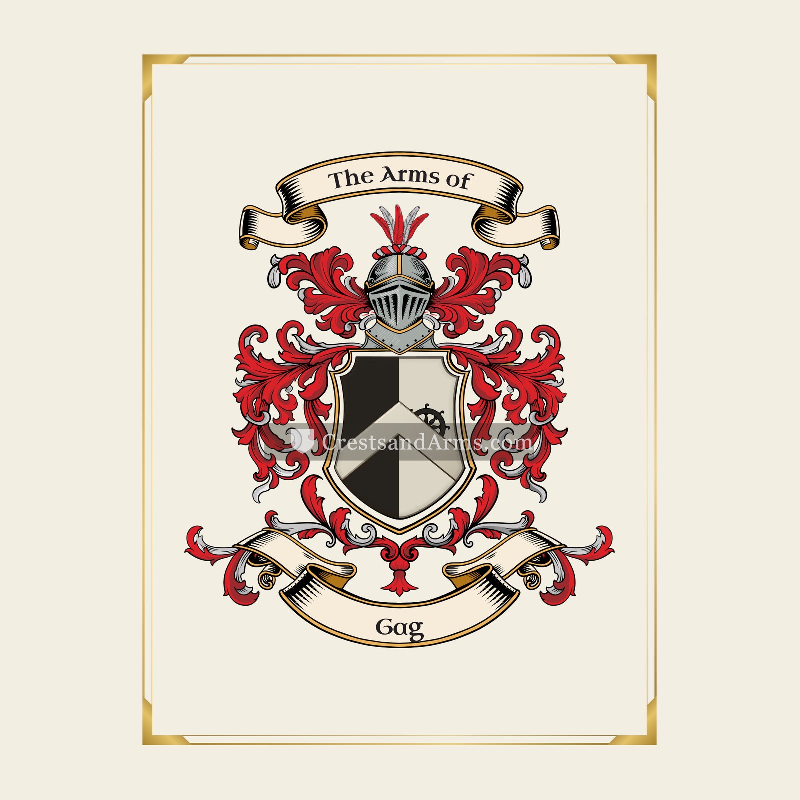 With gold border