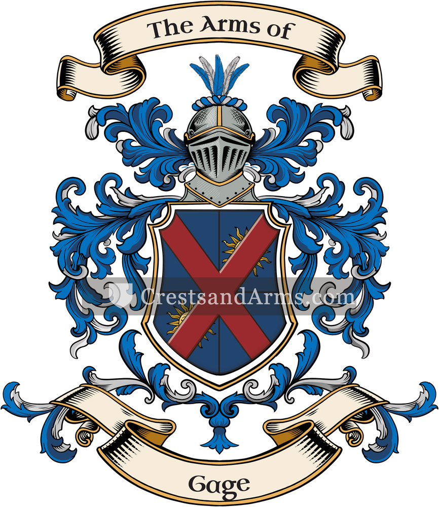 The Gage coat of arms, drawn from the recorded blazon